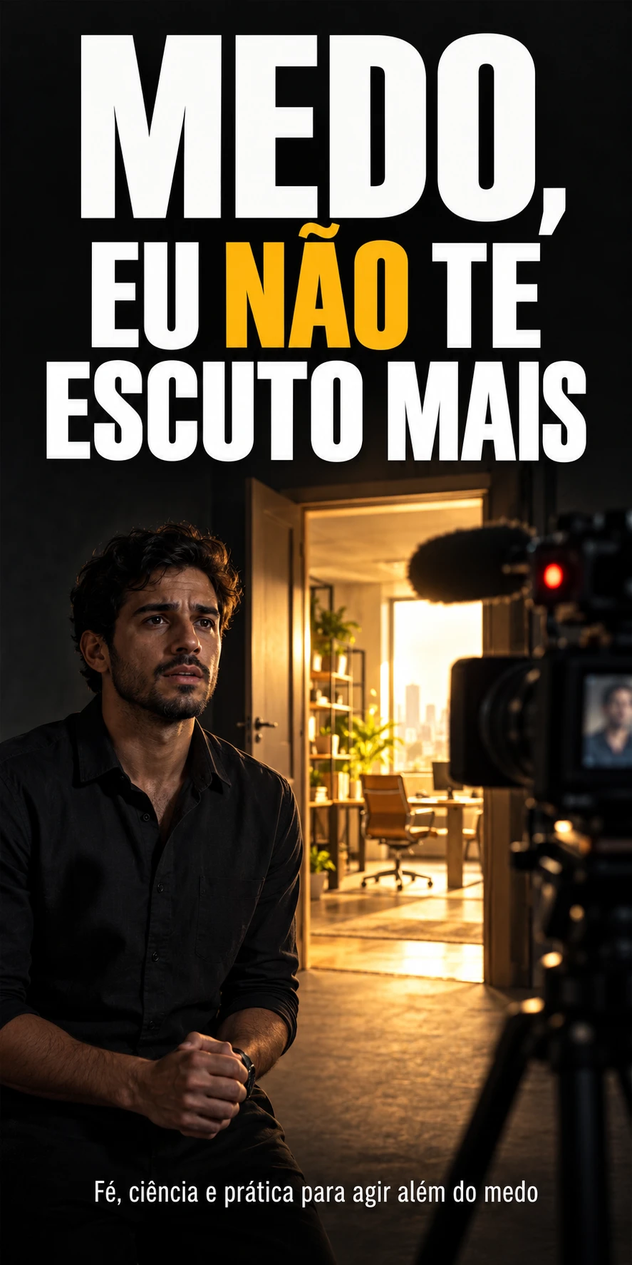 Capa masculina: homem diante de uma câmera